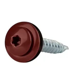 Lencsefejű önfúró lemezcsavar fához alu-EPDM alátét festett 4,8x35mm (250db)